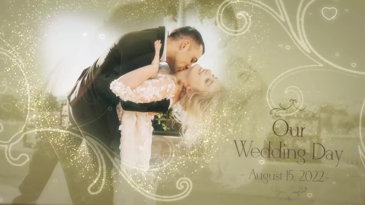 婚礼照片视频库幻灯片动画PR模板