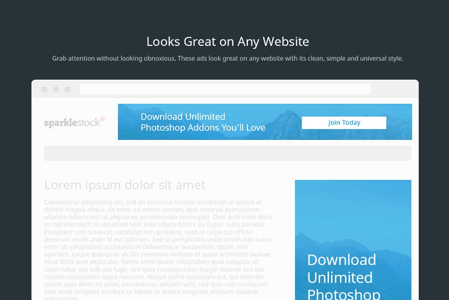 多用途多规格常见尺寸广告图模板素材库精选 Multipurpose Vibrant Overlay Ad Set插图(4)