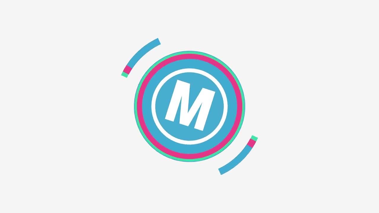 多彩动态圆圈流动徽标素材库推荐Pr模板