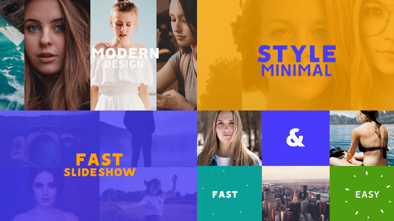 快速过渡和彩色屏幕布局幻灯片Pr模板