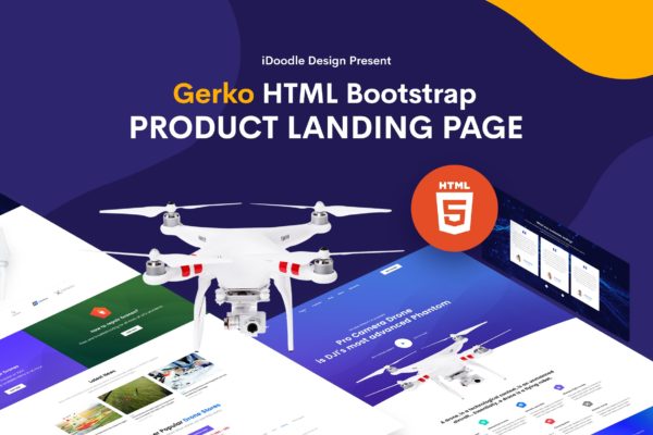 创意产品网站页面设计HTML模板素材库精选 Gerko – Product Landing Page Template