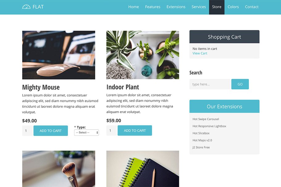 网站服务/云服务网站响应式模板素材库精选  Hot Flat插图(8)