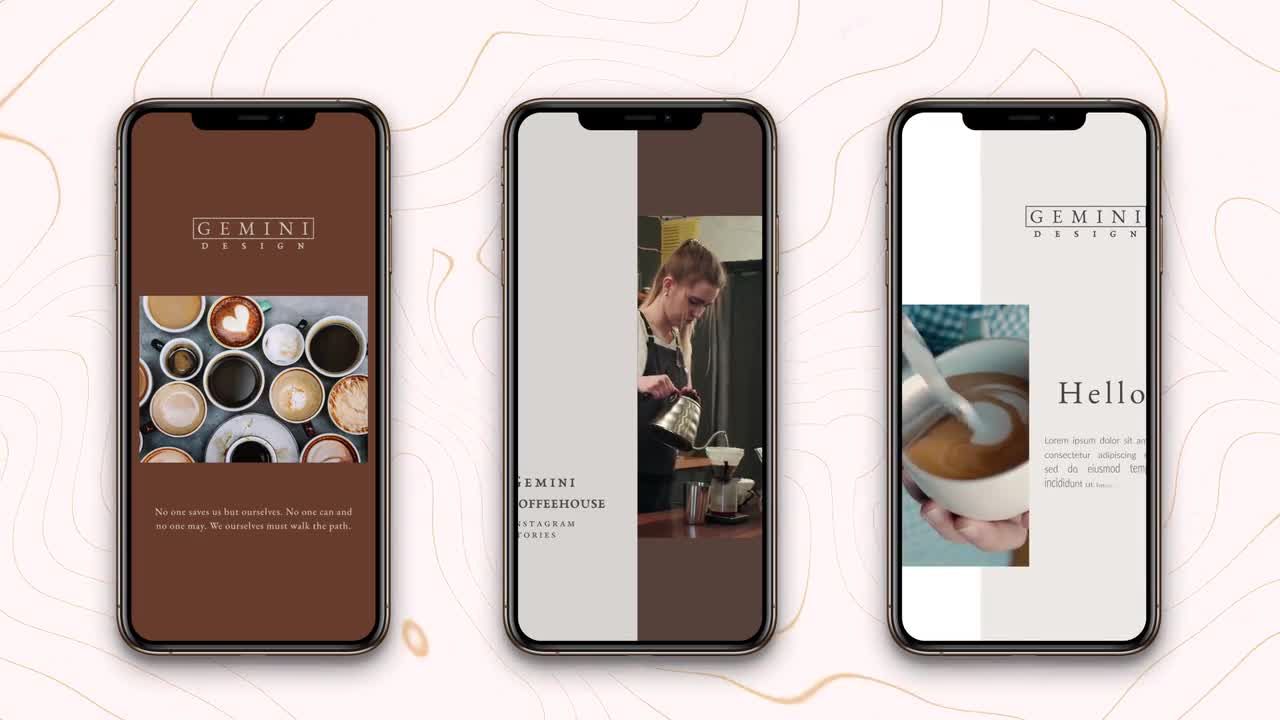 10个精美时尚流畅的咖啡屋Instagram故事素材库精选AE模板