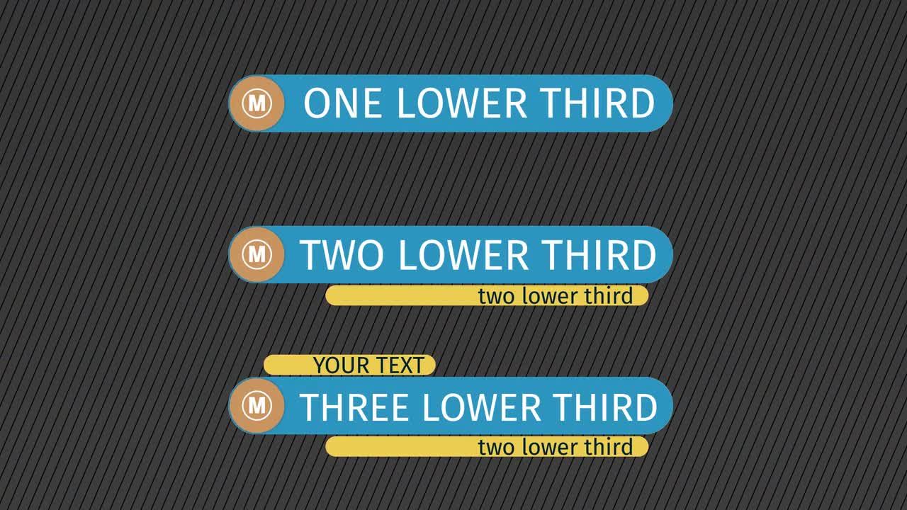 3种不同风格的前奏和下三分之一过渡素材库精选AE模板