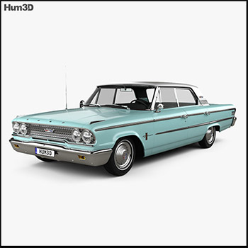 Ford Galaxie 500 hardtop with HQ interior 1963 素材之家精选3D模型