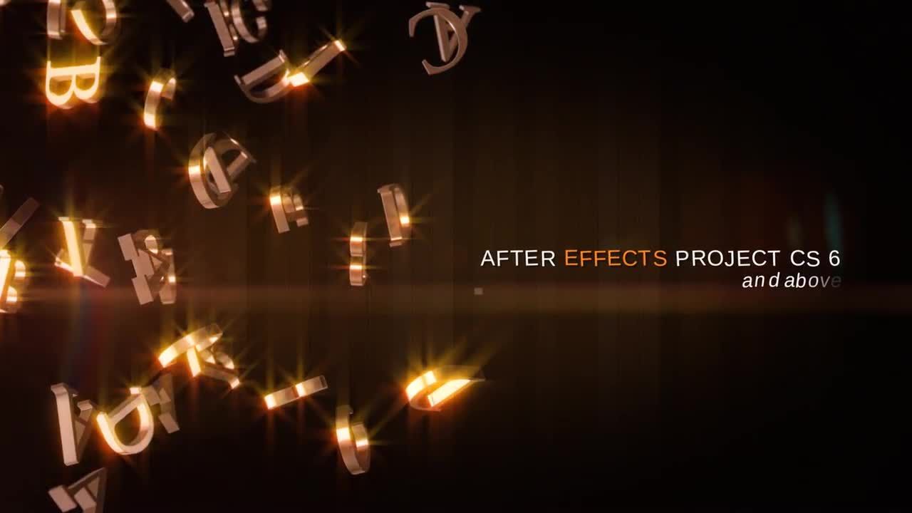 金色字母标题素材库精选AE模板