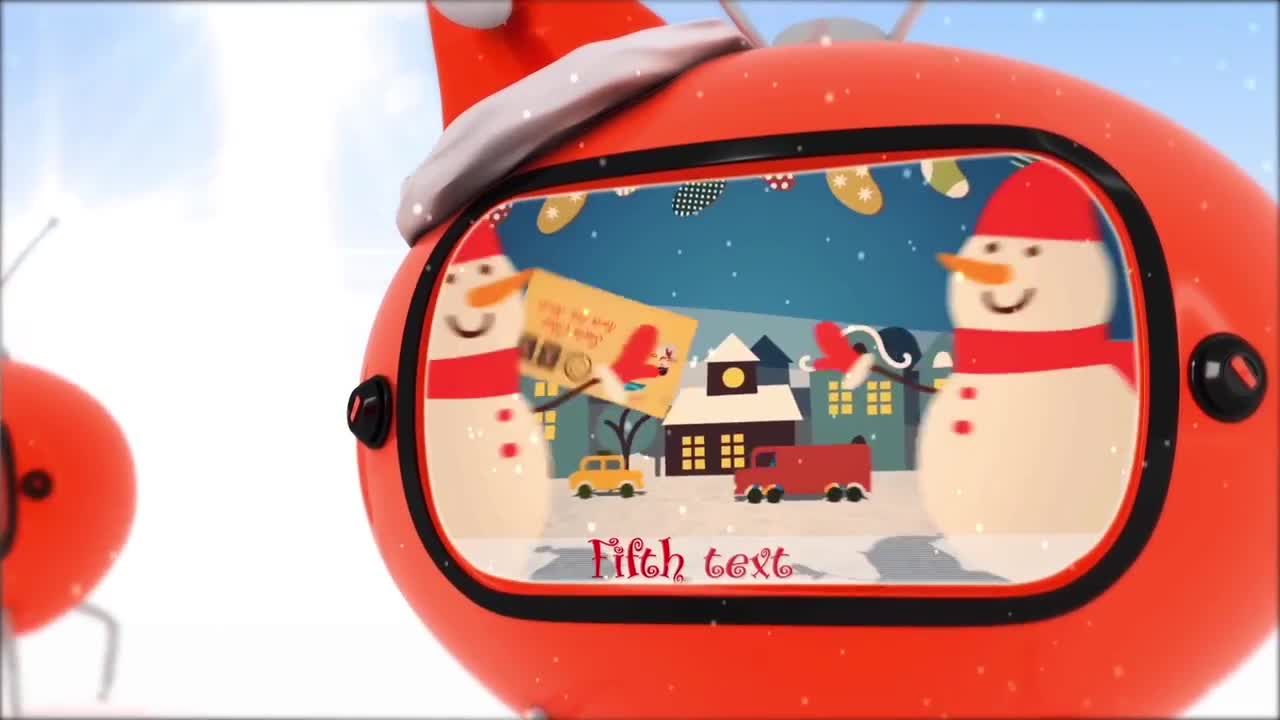 新年宣传视频3D动态卡通电视机特效素材库精选AE模板