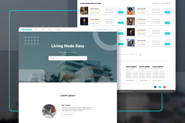 房地产中介网站设计HTML模板素材库精选 RILHAUS – Real Estate Homepage Template