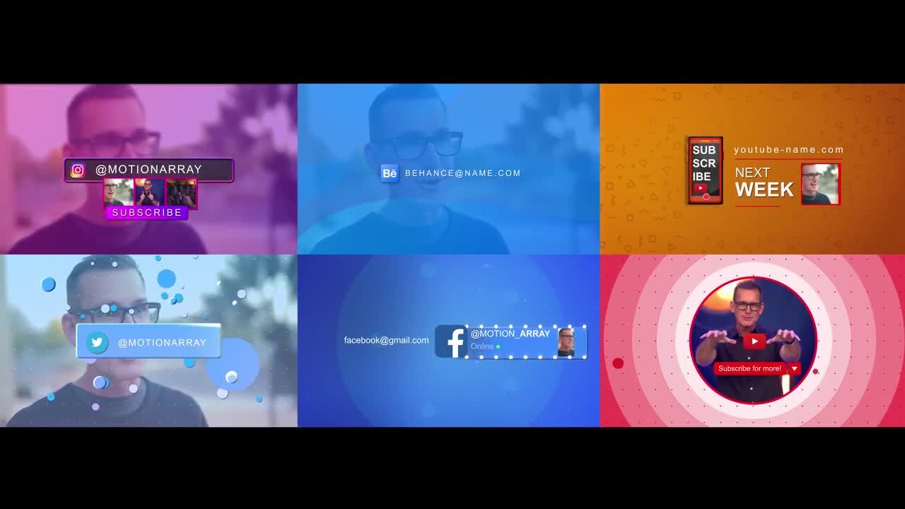 社交媒体图标动画logo特效素材库精选AE模板