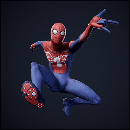 跳跃姿势的蜘蛛侠素材之家精选3D模型