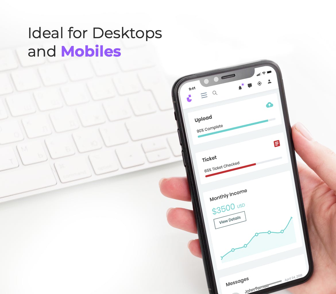 基于Bootstrap框架开发的网站系统管理后台HTML模板素材库精选 Dashboard HTML Template for Bootstrap 4插图(4)