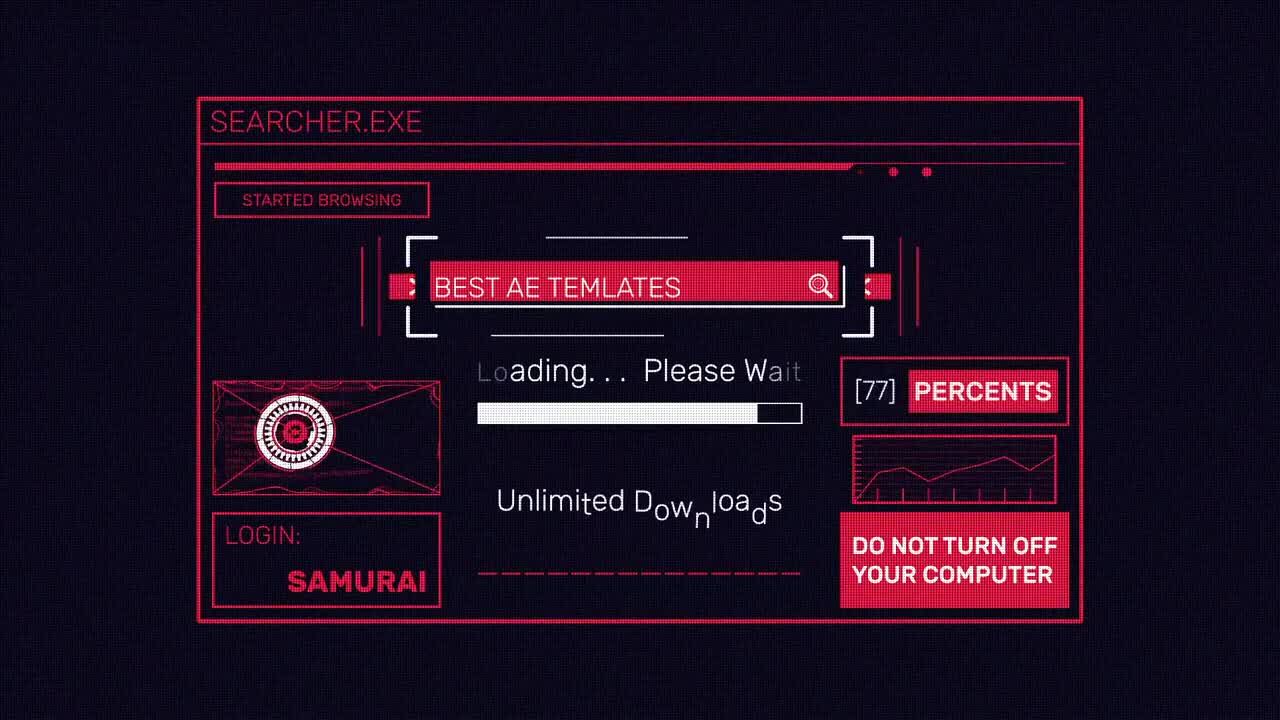 数字加载搜索徽标显示素材库精选AE模板