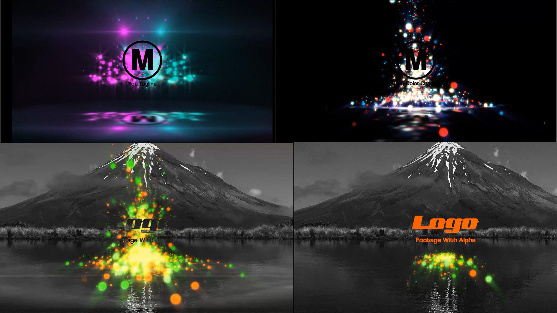 闪光弹跳粒子logo特效素材库精选AE模板