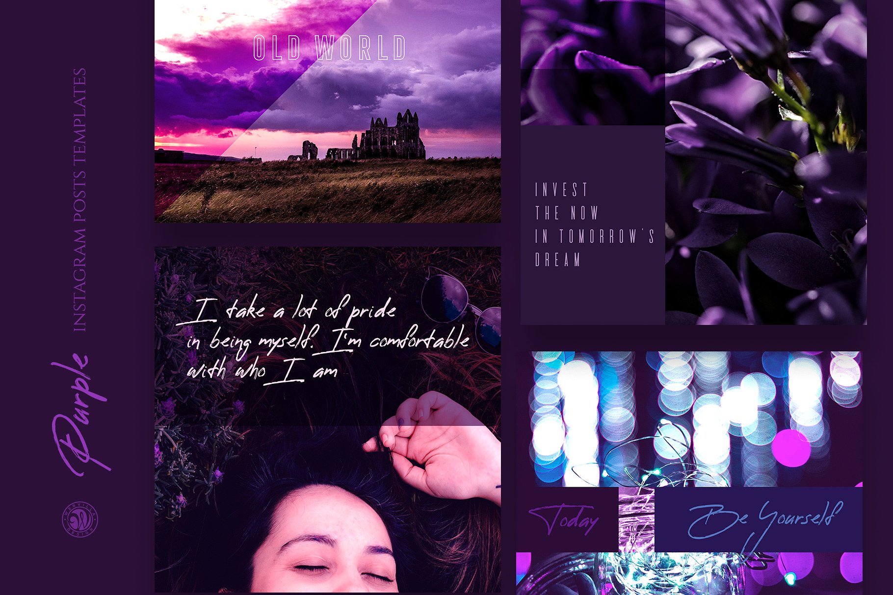 高雅紫色Ins文章贴图模板素材库精选 Purple Instagram Posts插图(3)