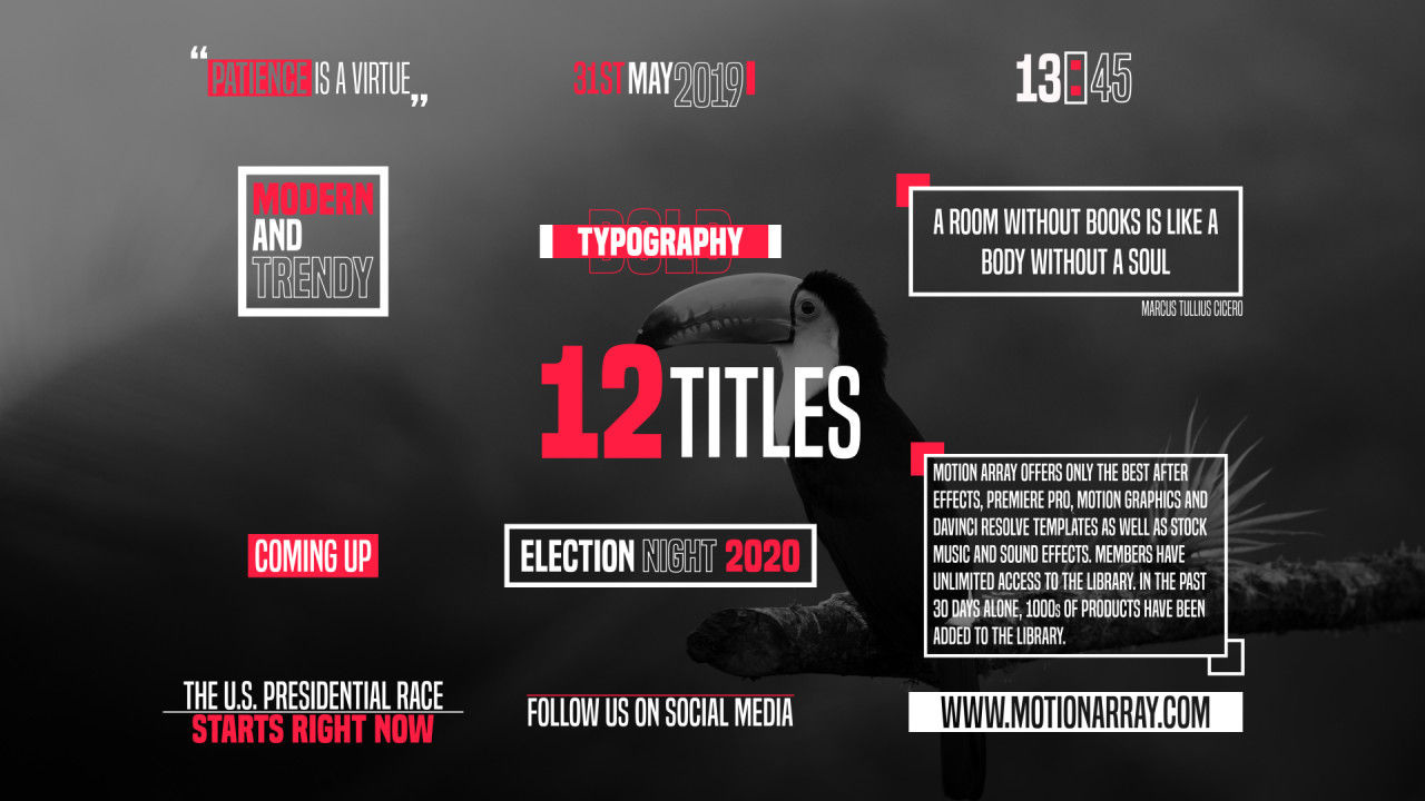 12个可适应全屏标题动画素材库精选AE模板