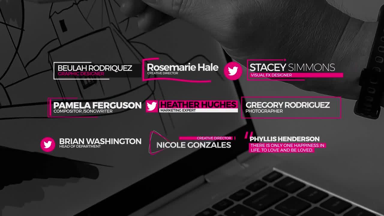 9个现代下三等分标题素材库精选AE模板