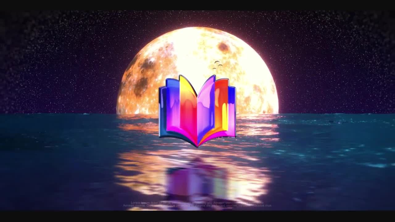 明亮且动态的动画月亮电影标志素材库精选AE模板