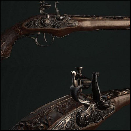 海盗燧发手枪素材之家精选3D模型