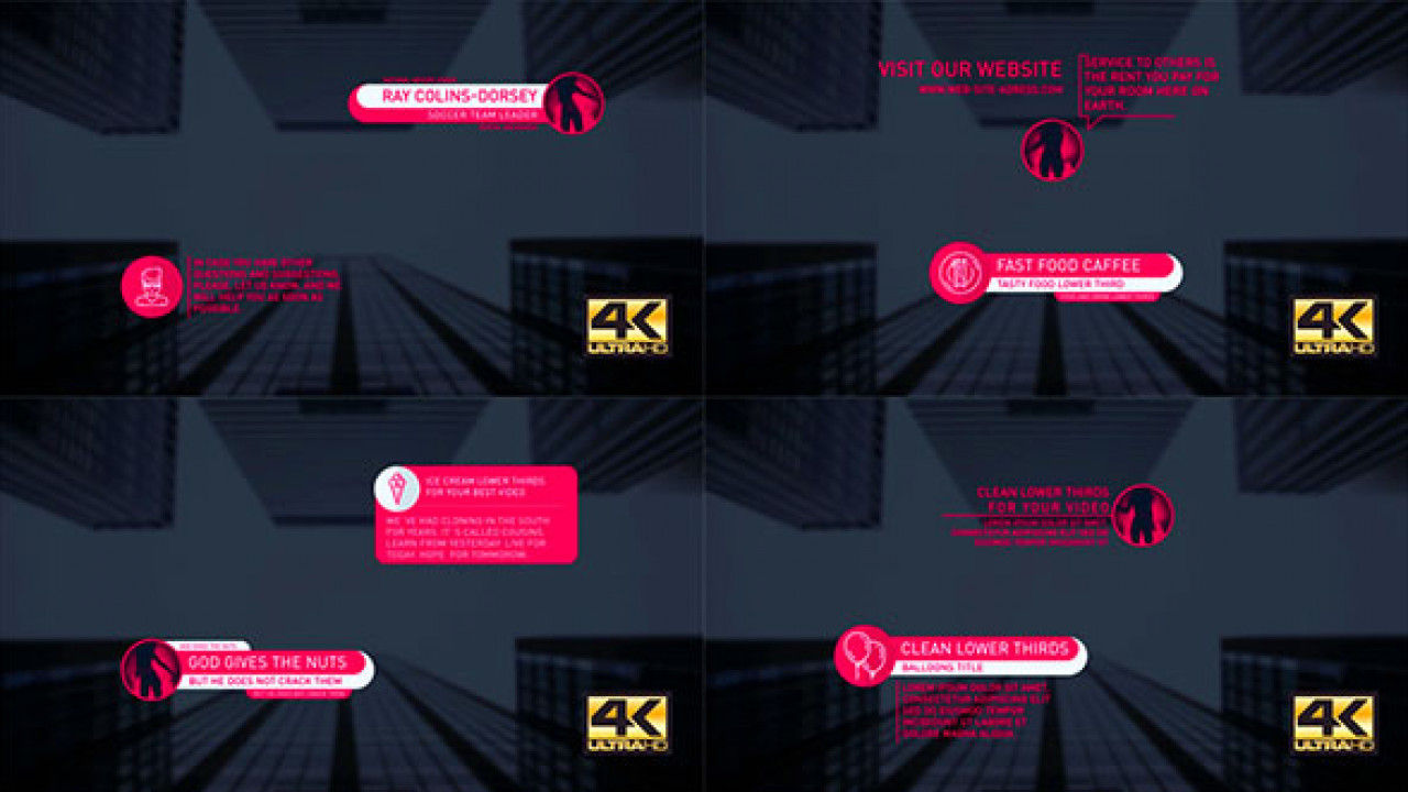 现代整洁的全屏和低三分之一标题动画素材库精选AE模板