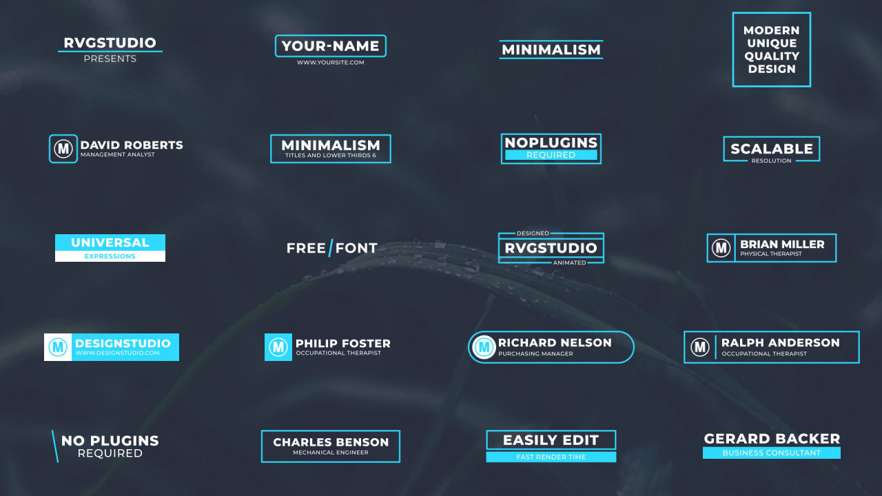 20个下三分之一广告全屏标题素材库精选AE模板