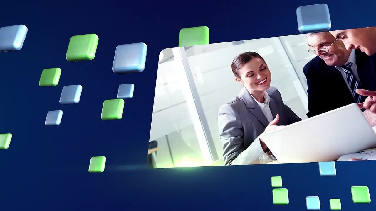 科技感方块变换LOGO动画展示素材库精选AE模板Square Array