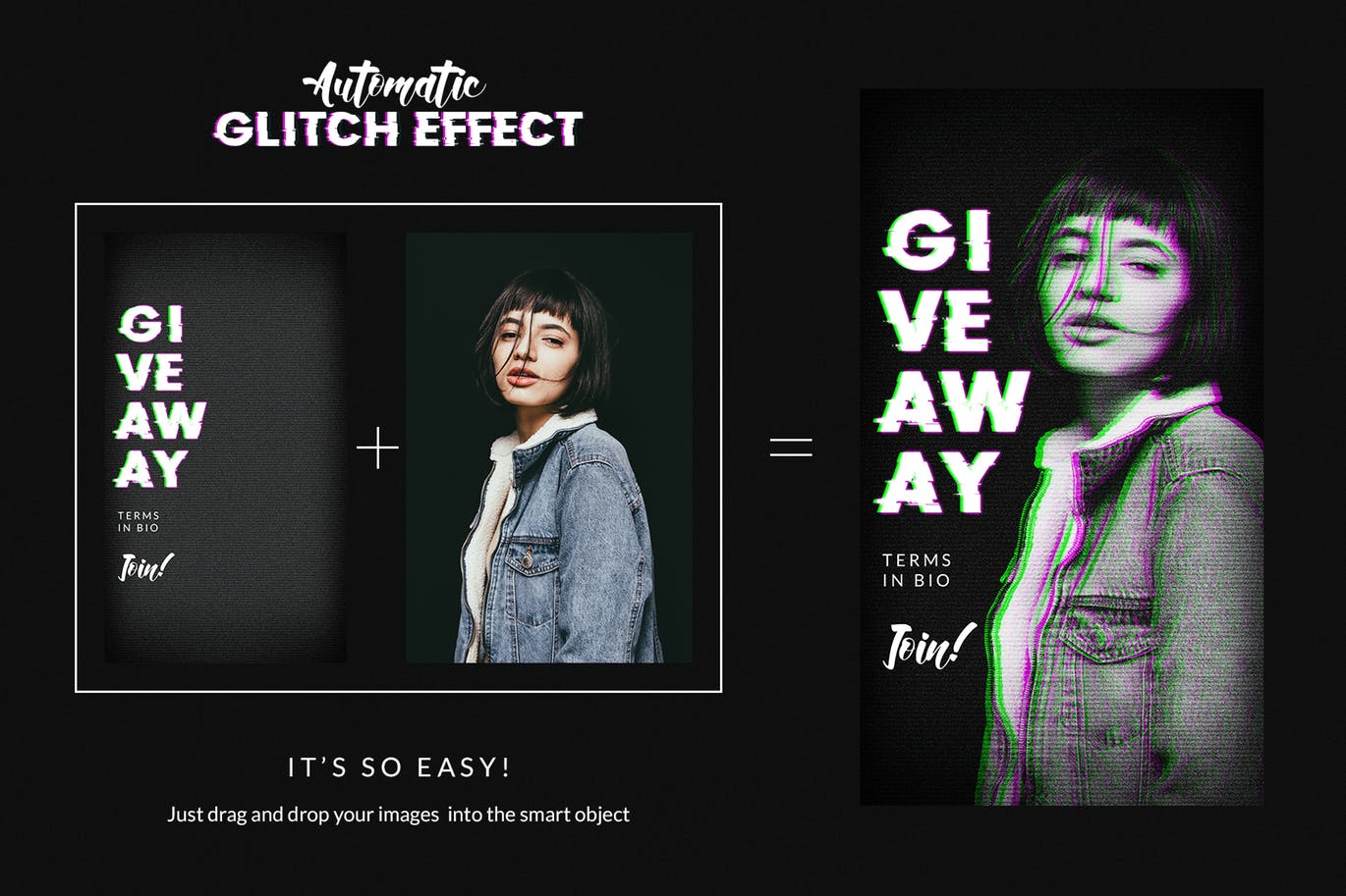 视频信号故障效果Instagram品牌故事营销设计素材 Glitch Instagram Stories插图(1)