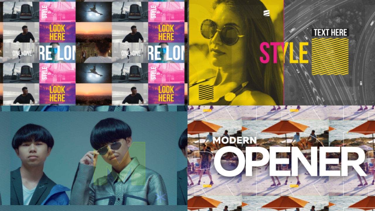 53组时尚动态分屏特效视频展示素材库精选AE模板