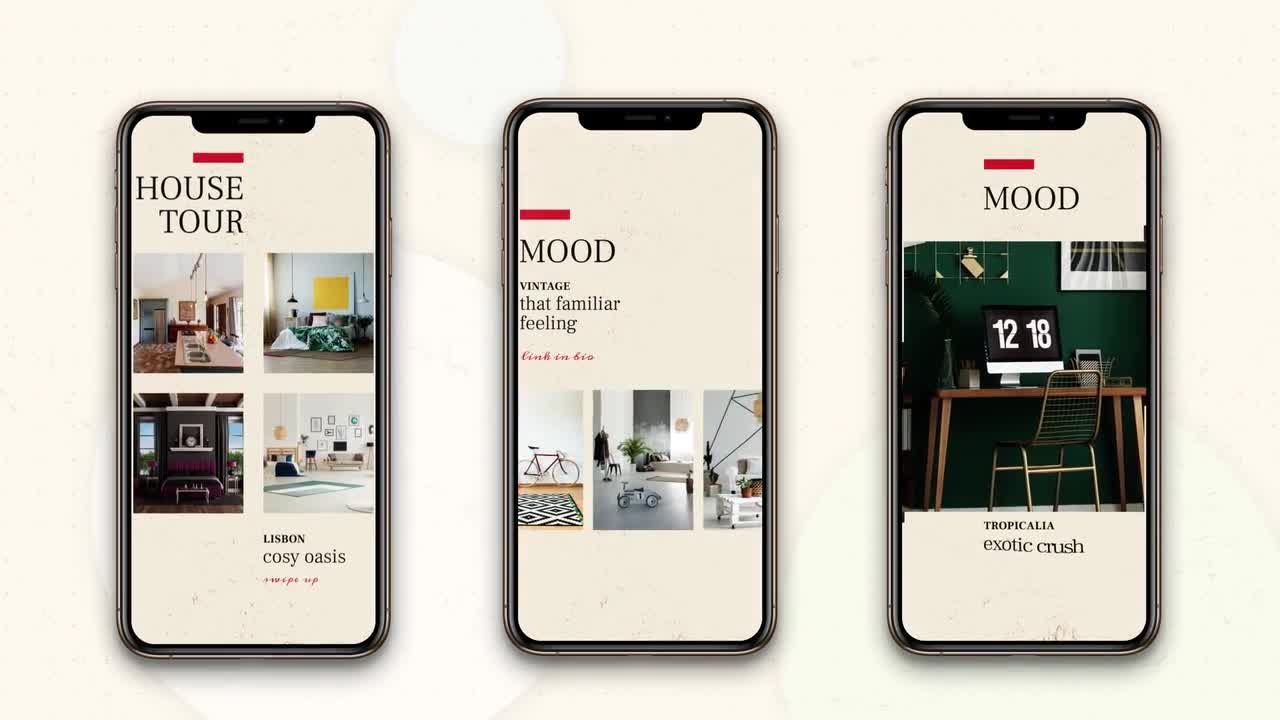Instagram故事家居装饰介绍素材库精选AE模板