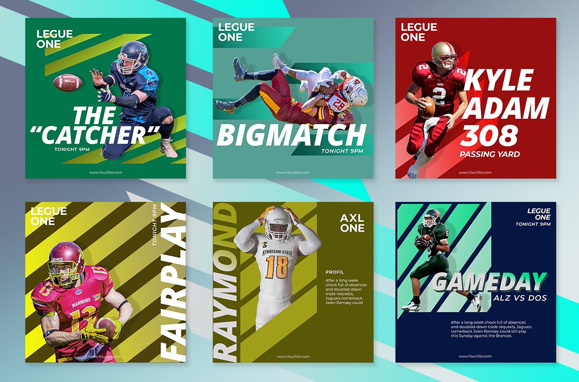 体育赛事/运动品牌主题社交媒体设计素材包 Social Media Kit Sport Elegant插图(3)