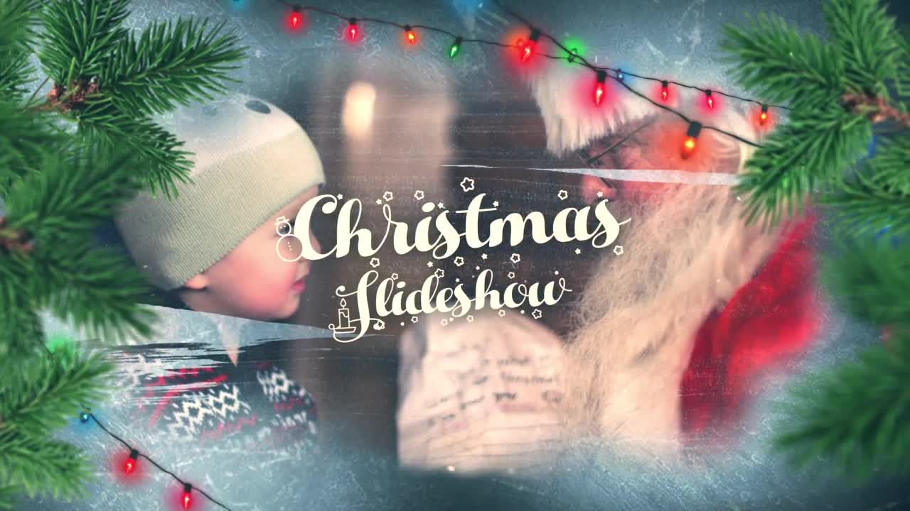 高清明了美丽的雪花过渡效果AE圣诞节幻灯片模板