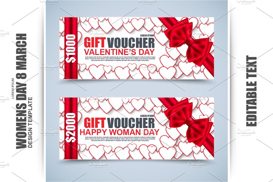 妇女节促销广告素材合集 Womens Day Banners, Tag, Gift Card插图(1)