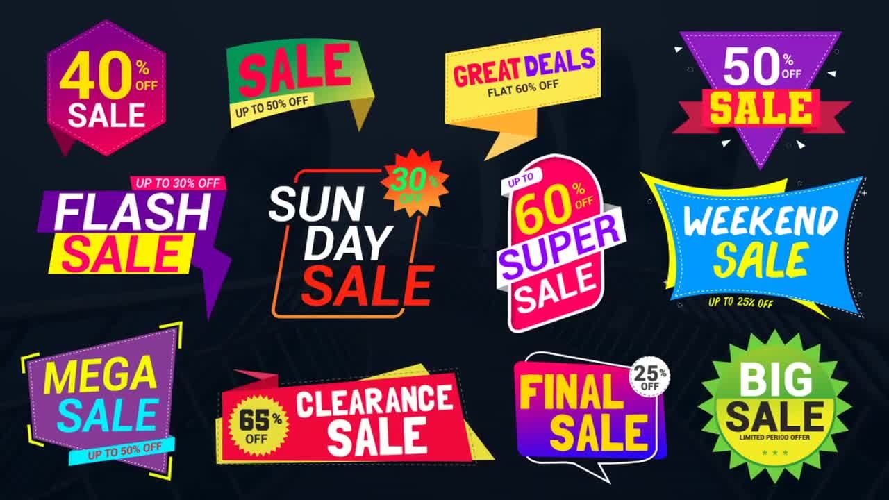 销售标签徽章动画素材库精选AE模板