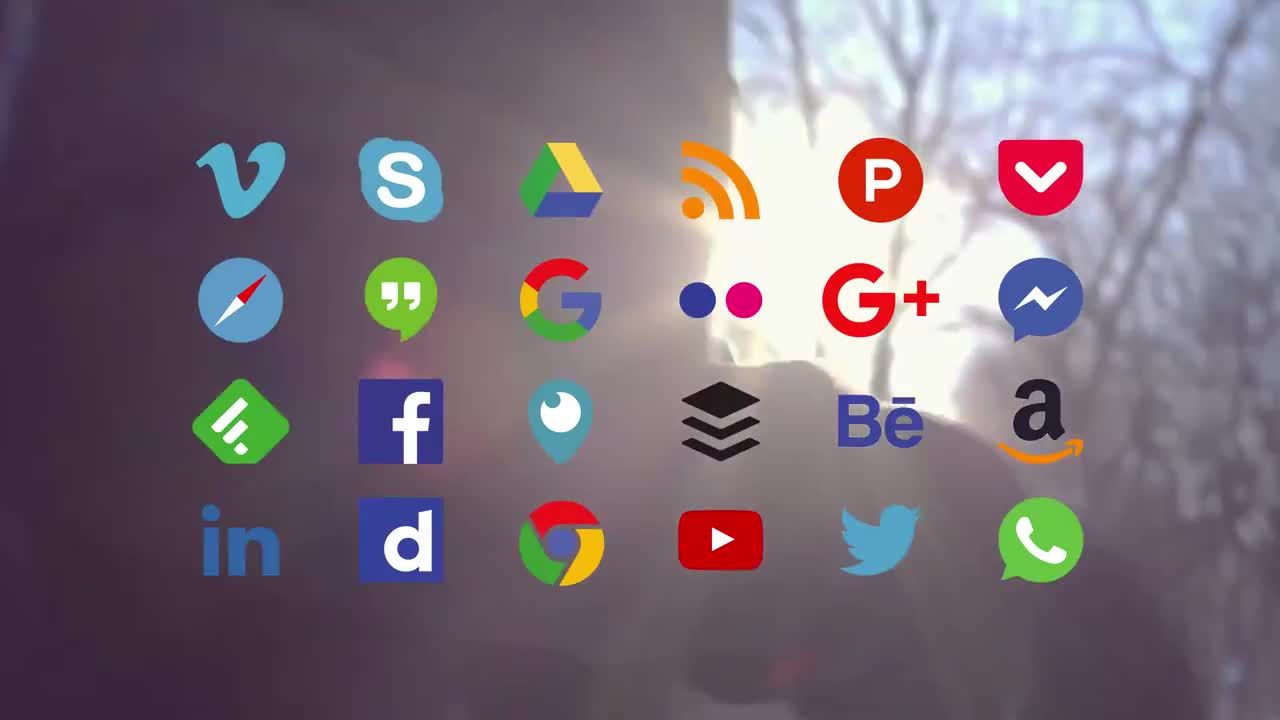 24种社交图标动画素材库精选AE模板