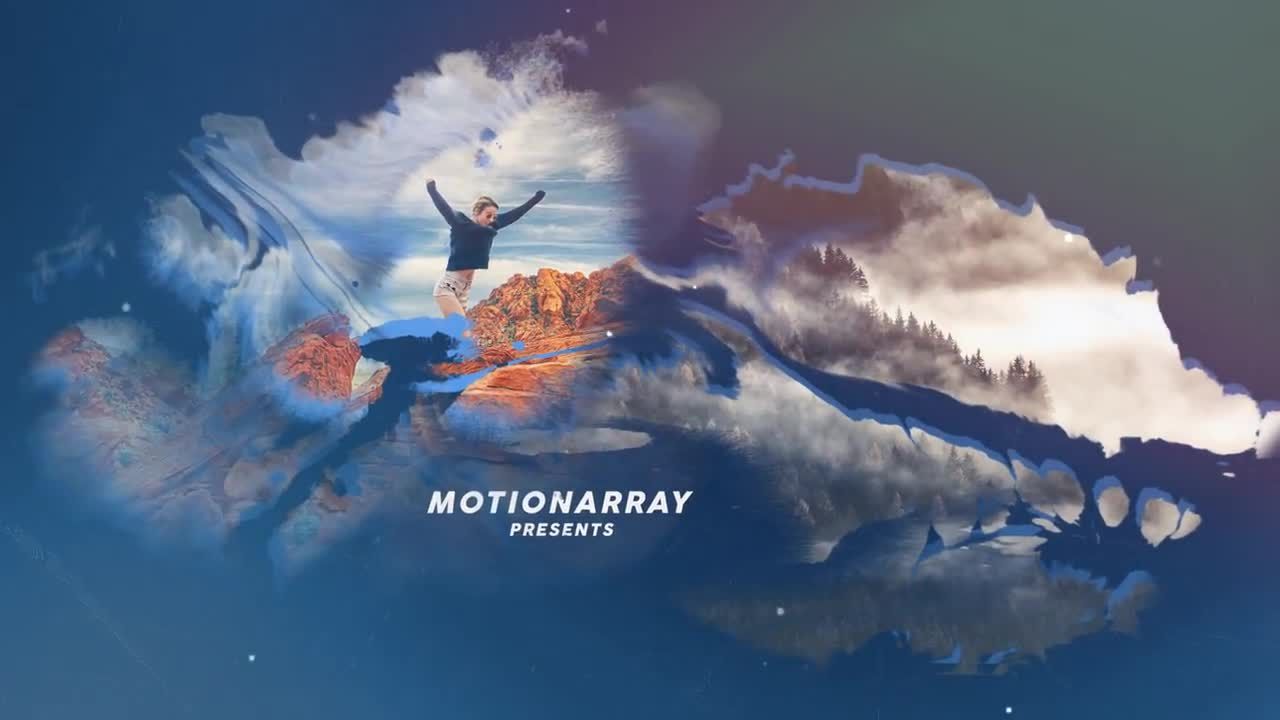 华丽的墨滴效果照片幻灯片展示素材库精选AE模板