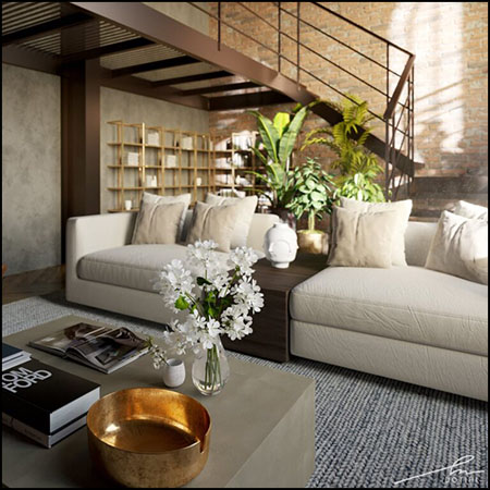现代欧式客厅场景素材之家精选3D模型By Hien DoTiHi