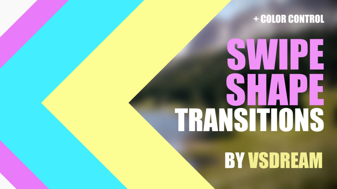 10个滑动形状过渡旅游度假和彩色文字视频素材库精选pr模板