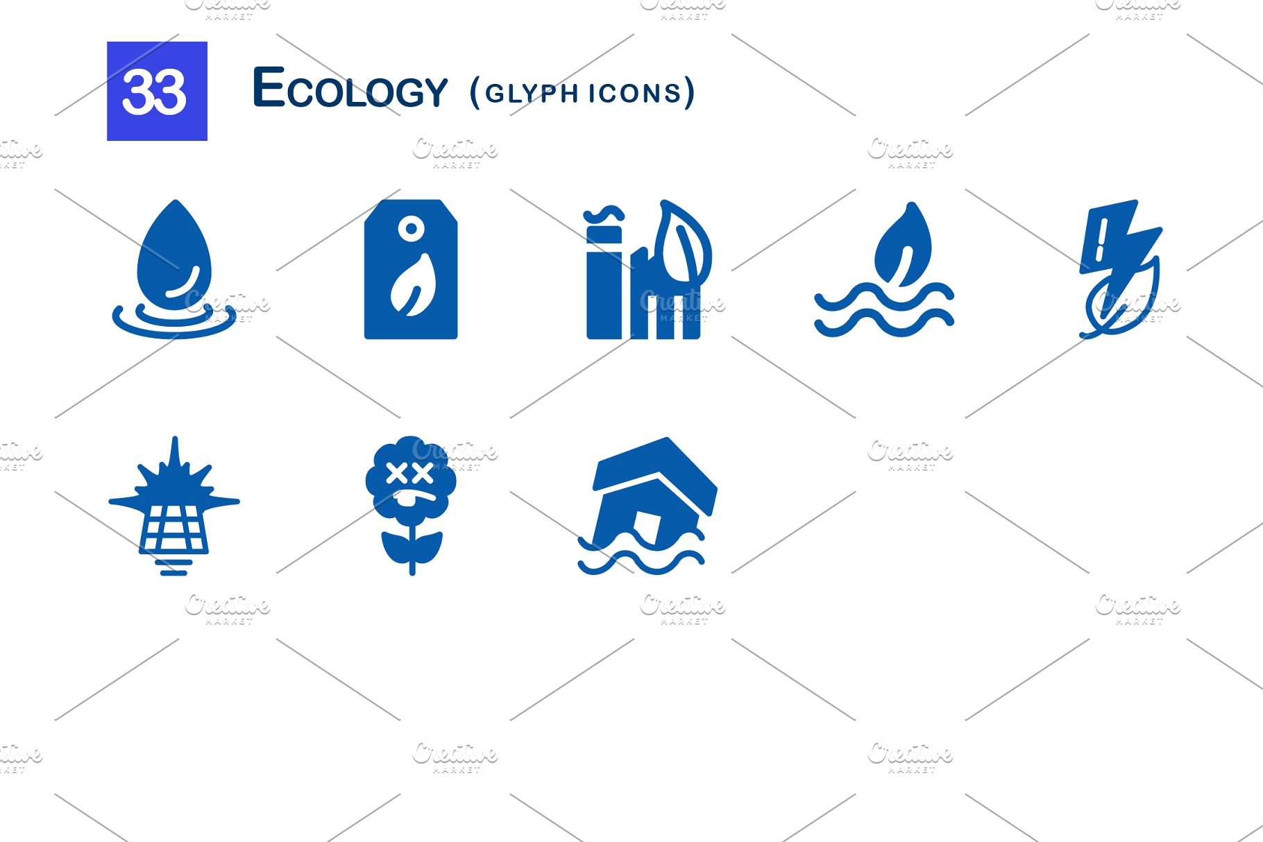 33个生态字体图标集 33 Ecology Glyph Icons插图(2)
