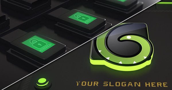 3D科幻面板解锁特效logo演示素材库精选AE模板 Sci-Fi Logo Reveal