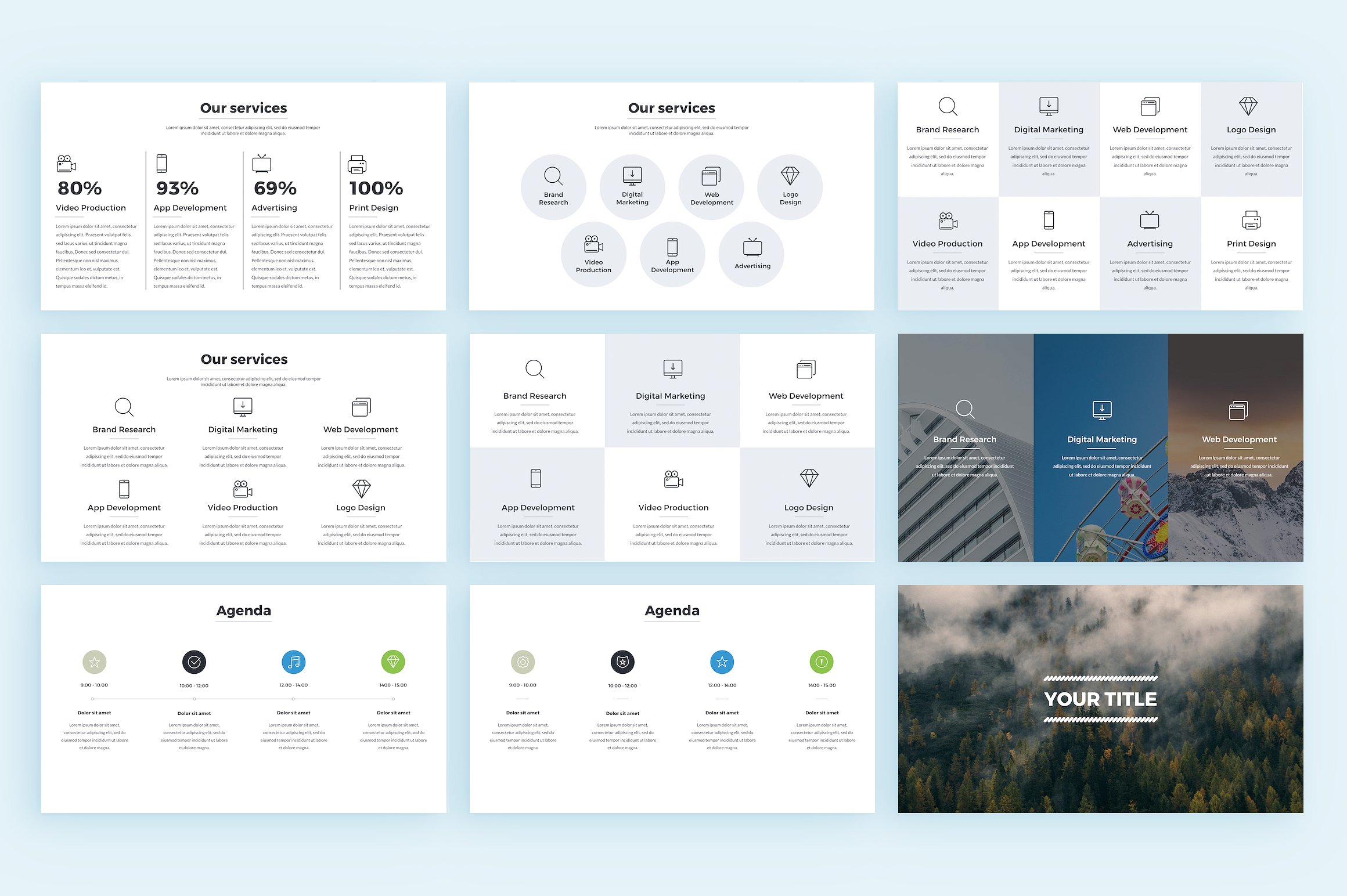时尚小清新的PPT基调模板插图(7)