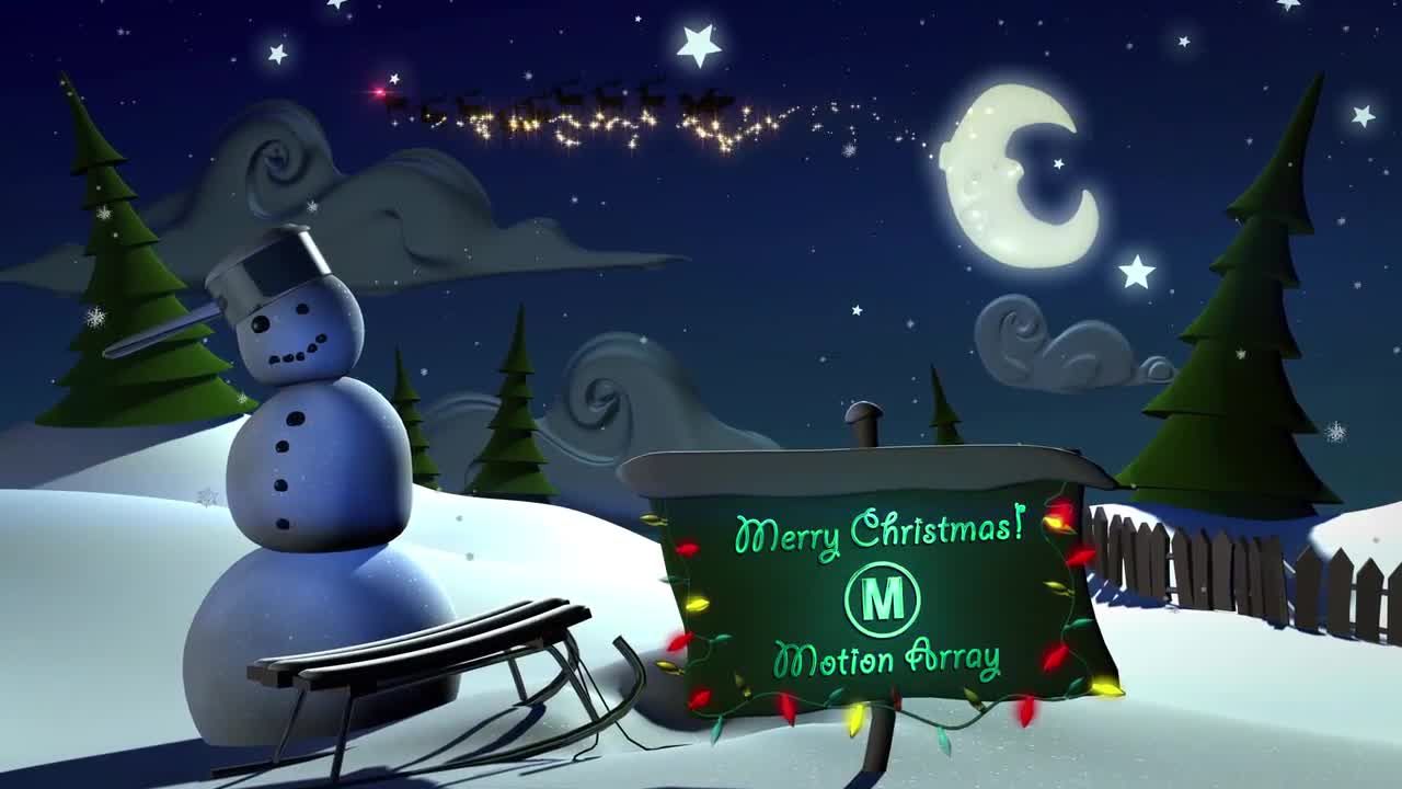 动态圣诞雪人素材库精选AE模板