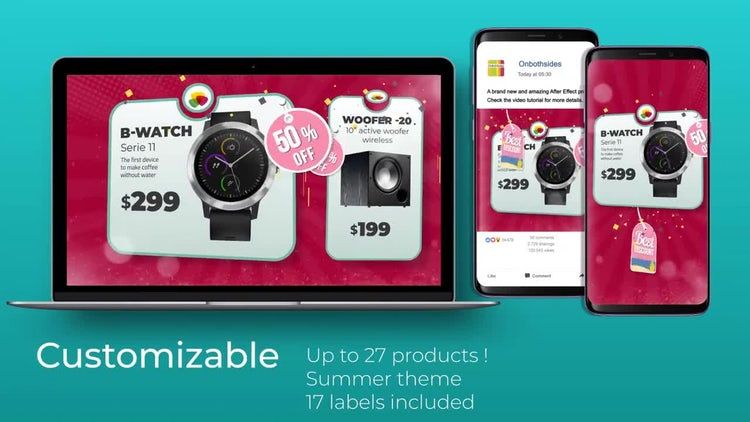 17种不同的标签产品展示素材库精选AE模板