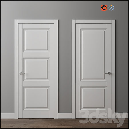 两扇矩形木门素材之家精选3D模型