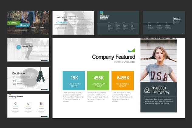 摄影/时尚/服装企业PPT幻灯片设计模板 KooK Powerpoint Presentation插图(2)