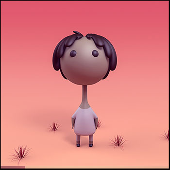 卡通可爱的女人形象C4D模型