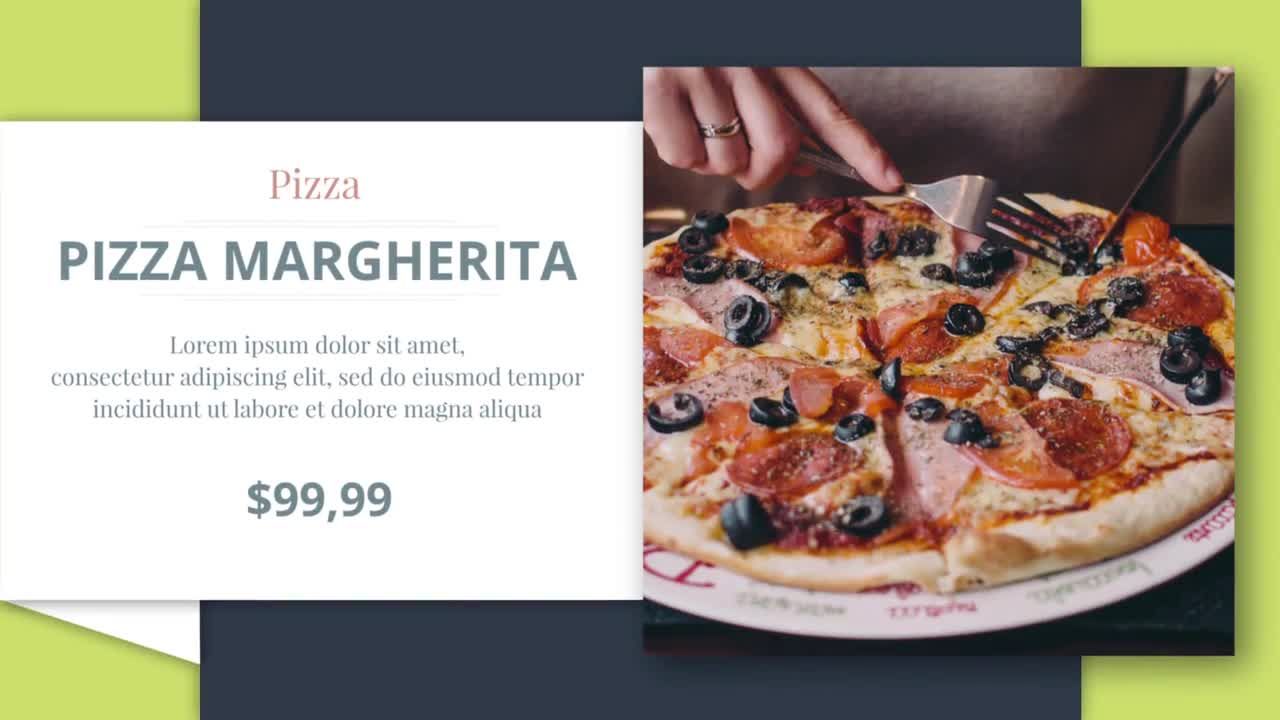 8种食物菜单幻灯片素材库精选AE模板