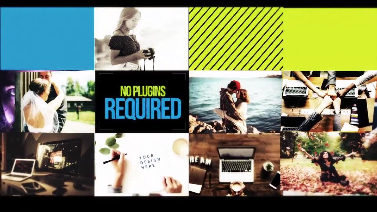 动态动画彩色形状图层展示照片素材库精选AE模板