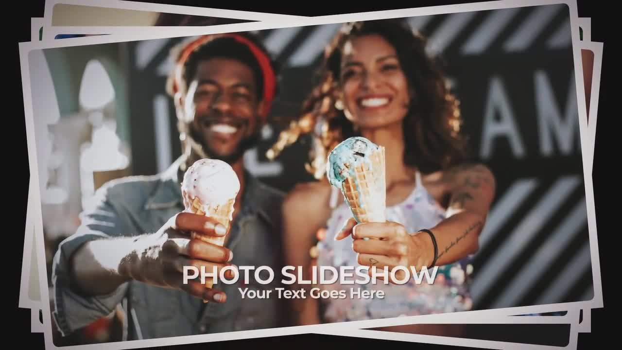 pr充满电影和情感的动画照片幻灯片模板