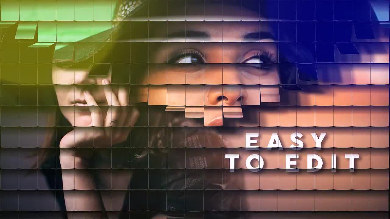 短马赛克徽标照片素材库精选AE模板