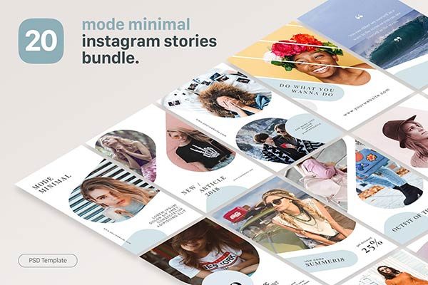 20个时尚极简的Instagram促销PSD模板素材库精选下载[psd]