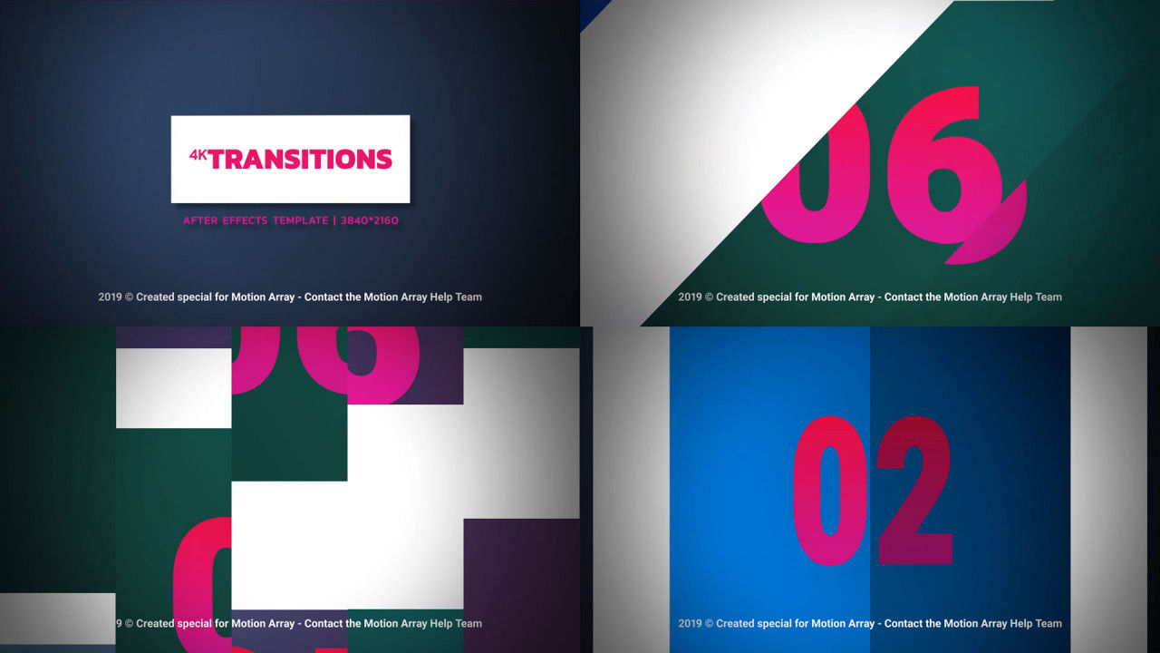 12种4k过渡动画素材库精选AE模板